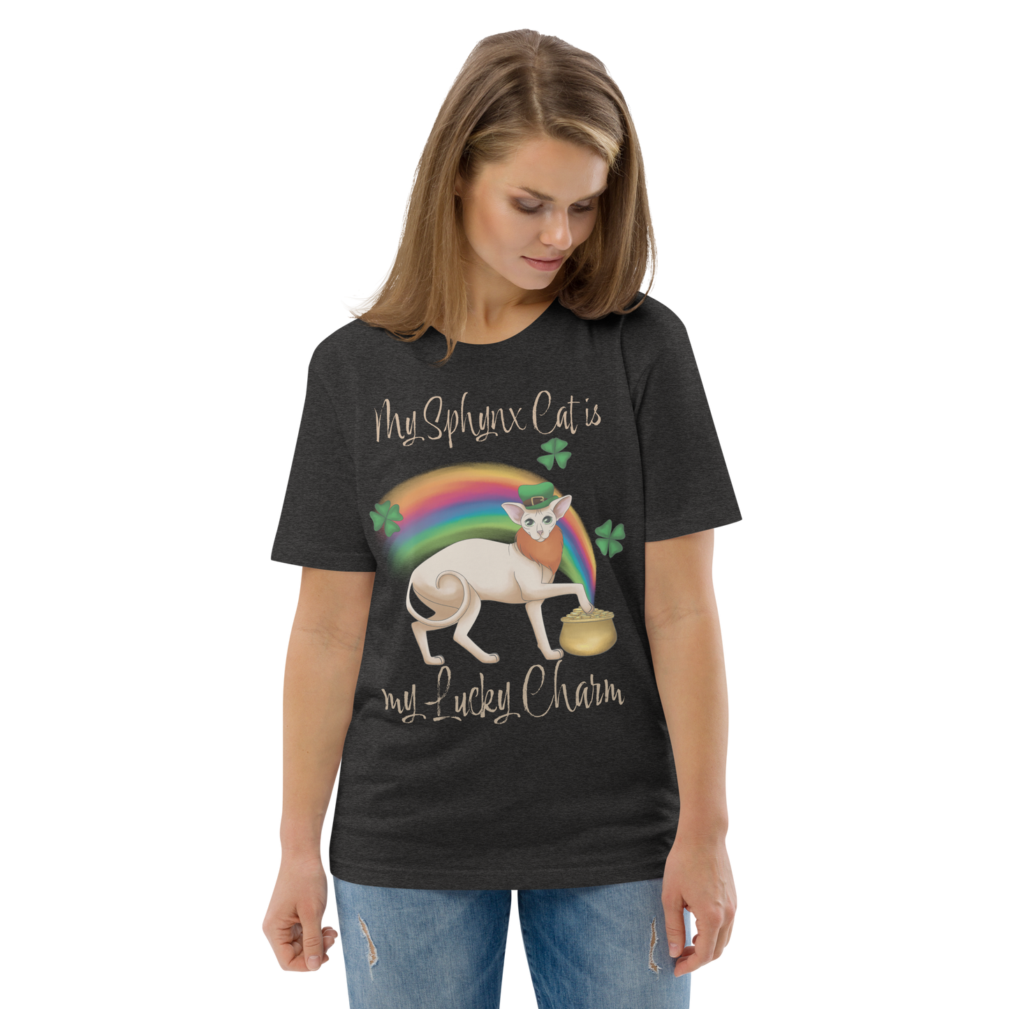 "MY SPHYNX CAT IS MY LUCKY CHARM" - UNISEX TEE