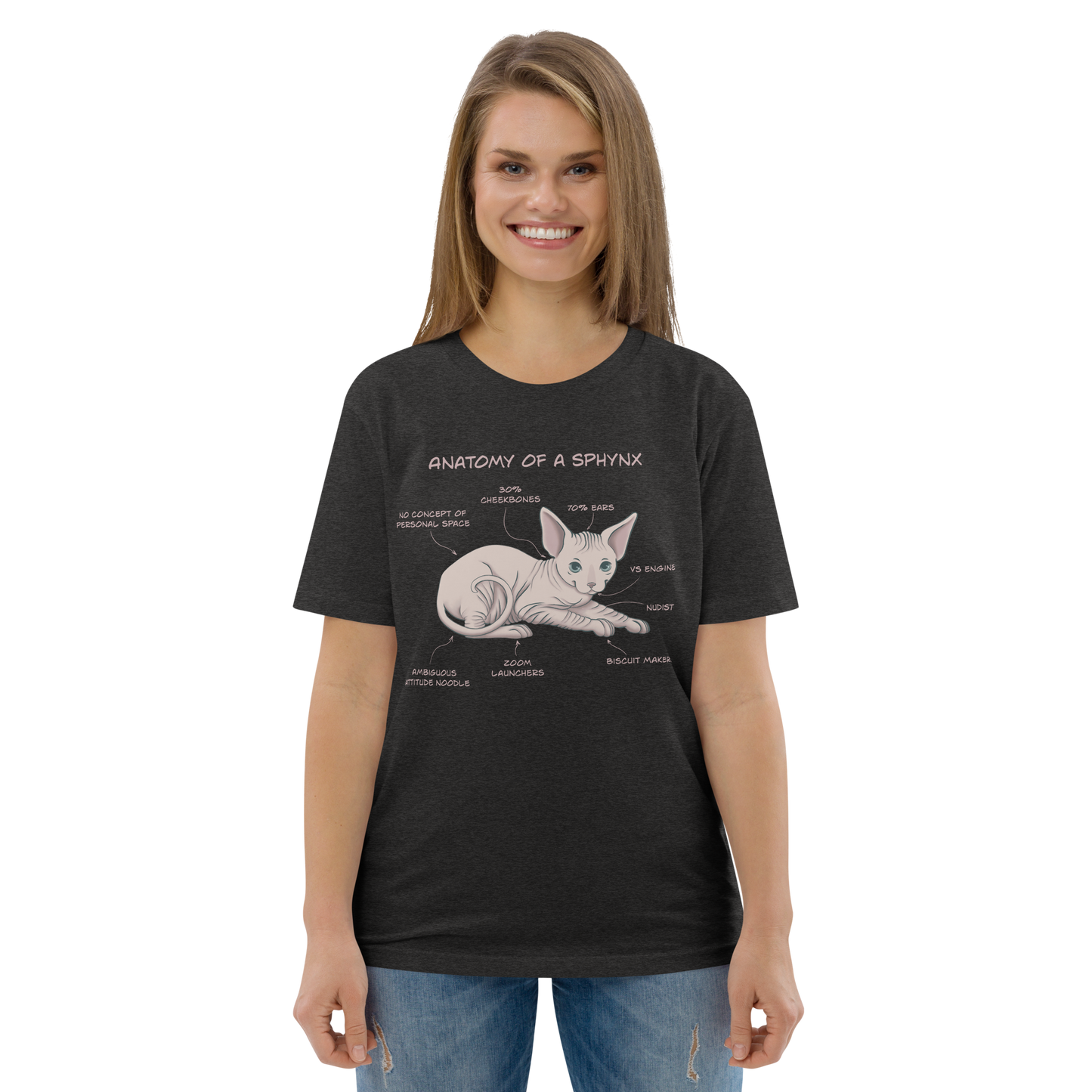 "ANATOMY OF A SPHYNX" UNISEX ORGANIC TEE