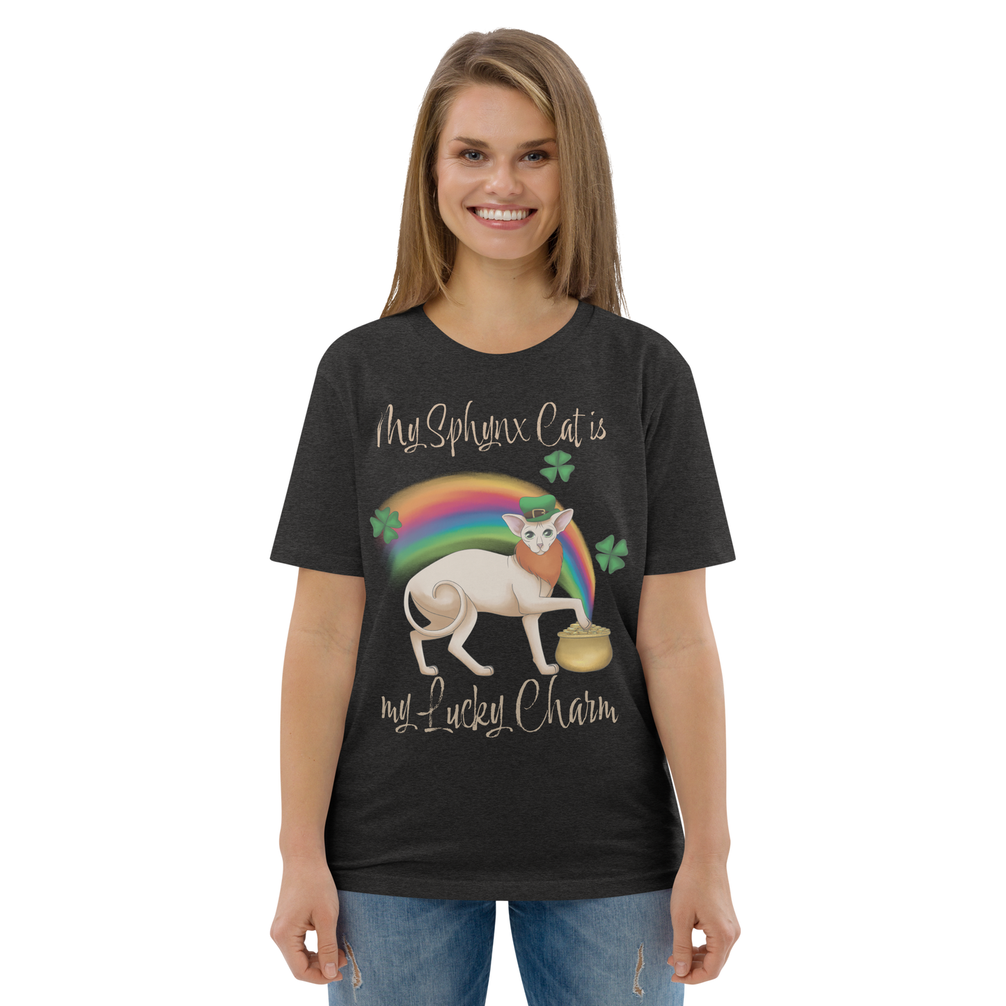 "MY SPHYNX CAT IS MY LUCKY CHARM" - UNISEX TEE