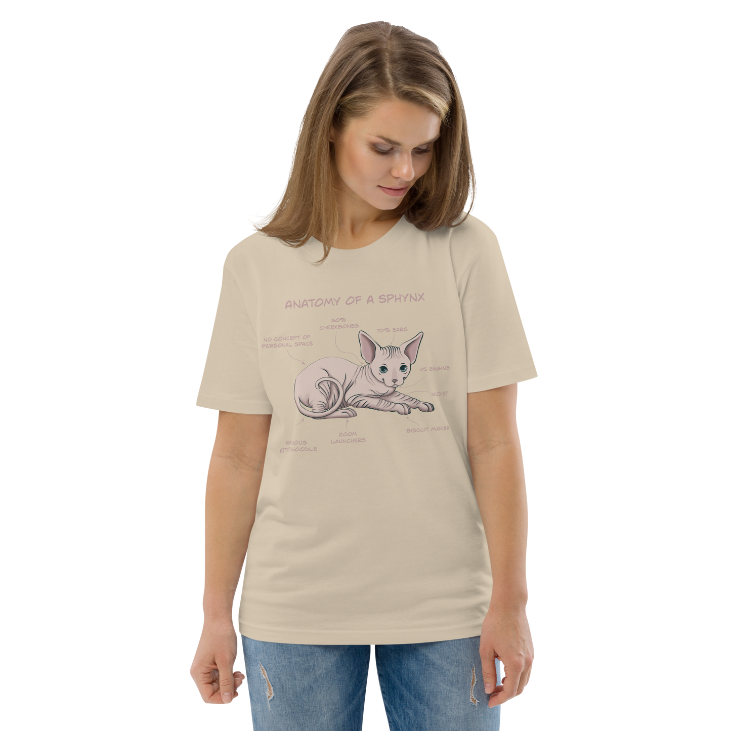 "ANATOMY OF A SPHYNX" UNISEX ORGANIC TEE