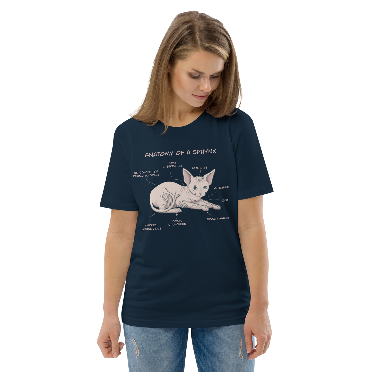 "ANATOMY OF A SPHYNX" UNISEX ORGANIC TEE