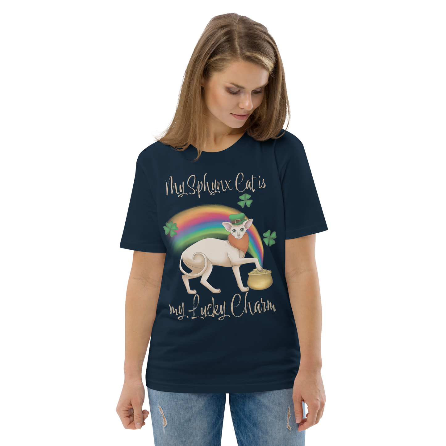 "MY SPHYNX CAT IS MY LUCKY CHARM" - UNISEX TEE