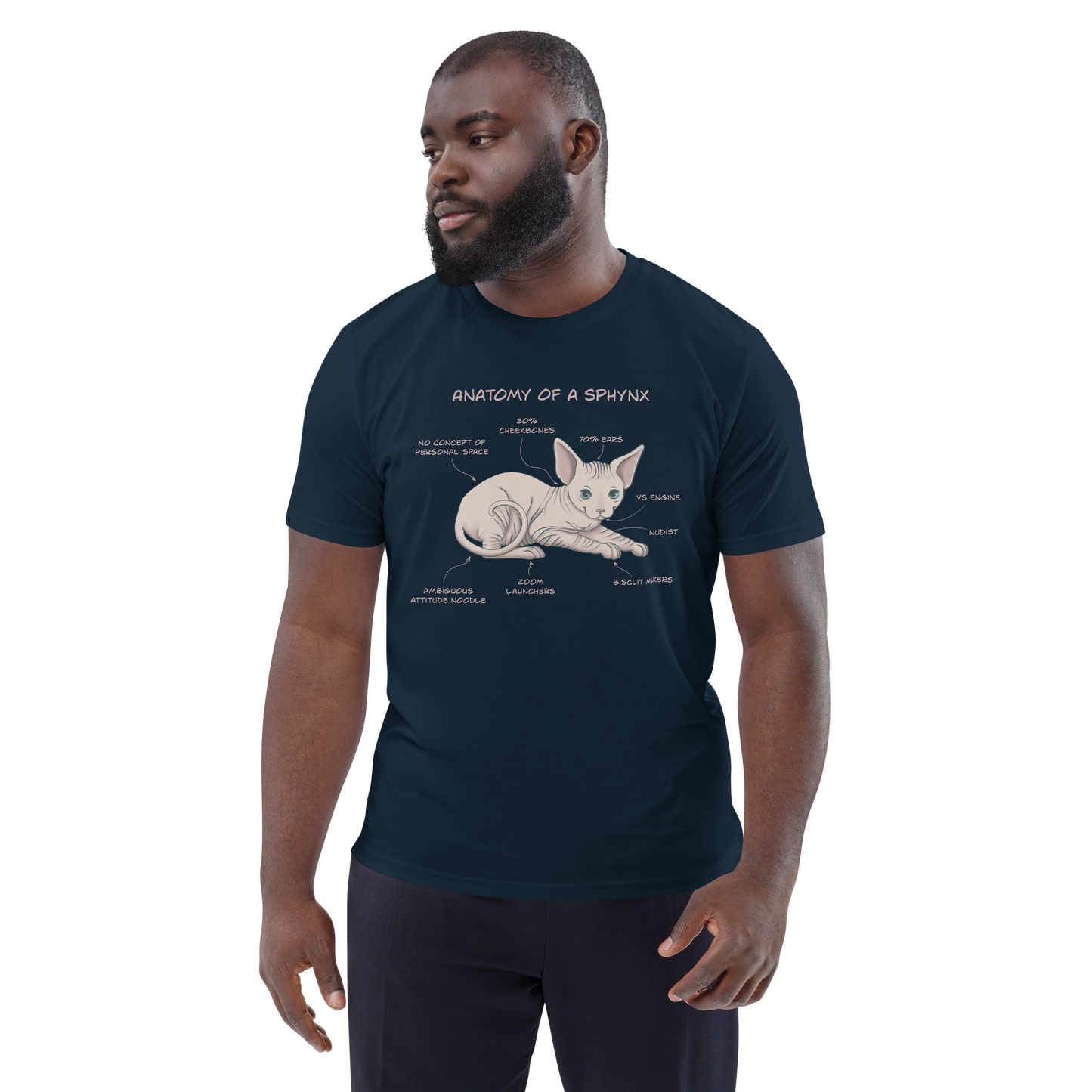 "ANATOMY OF A SPHYNX" UNISEX ORGANIC TEE