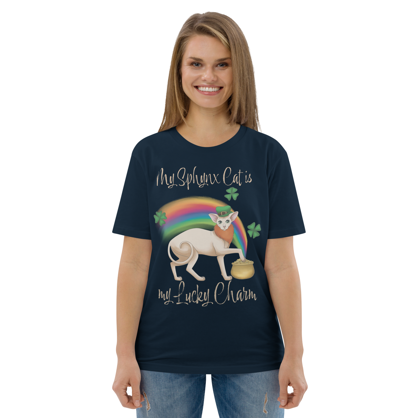 "MY SPHYNX CAT IS MY LUCKY CHARM" - UNISEX TEE