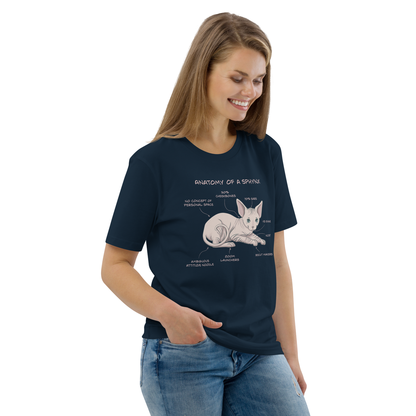 "ANATOMY OF A SPHYNX" UNISEX ORGANIC TEE