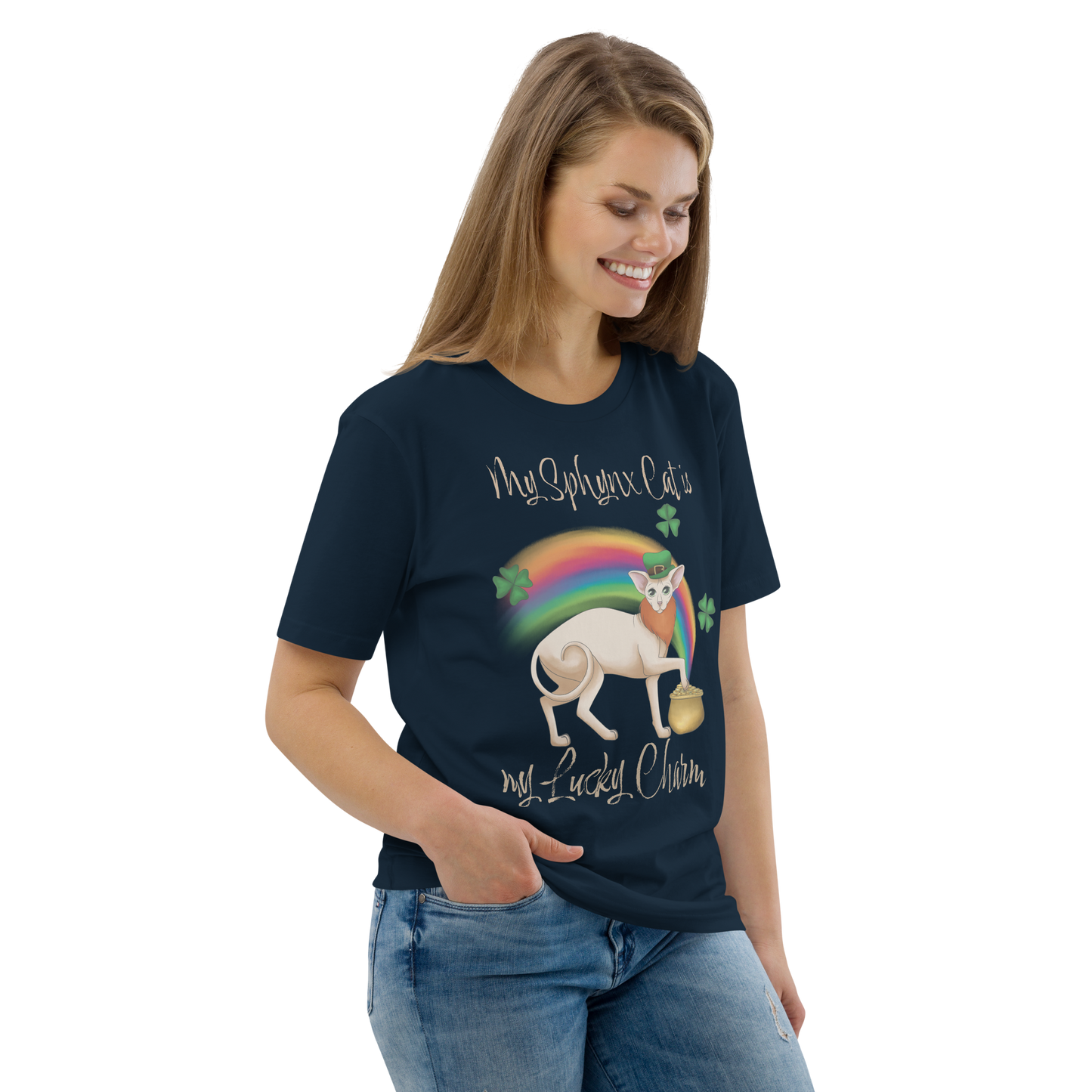 "MY SPHYNX CAT IS MY LUCKY CHARM" - UNISEX TEE