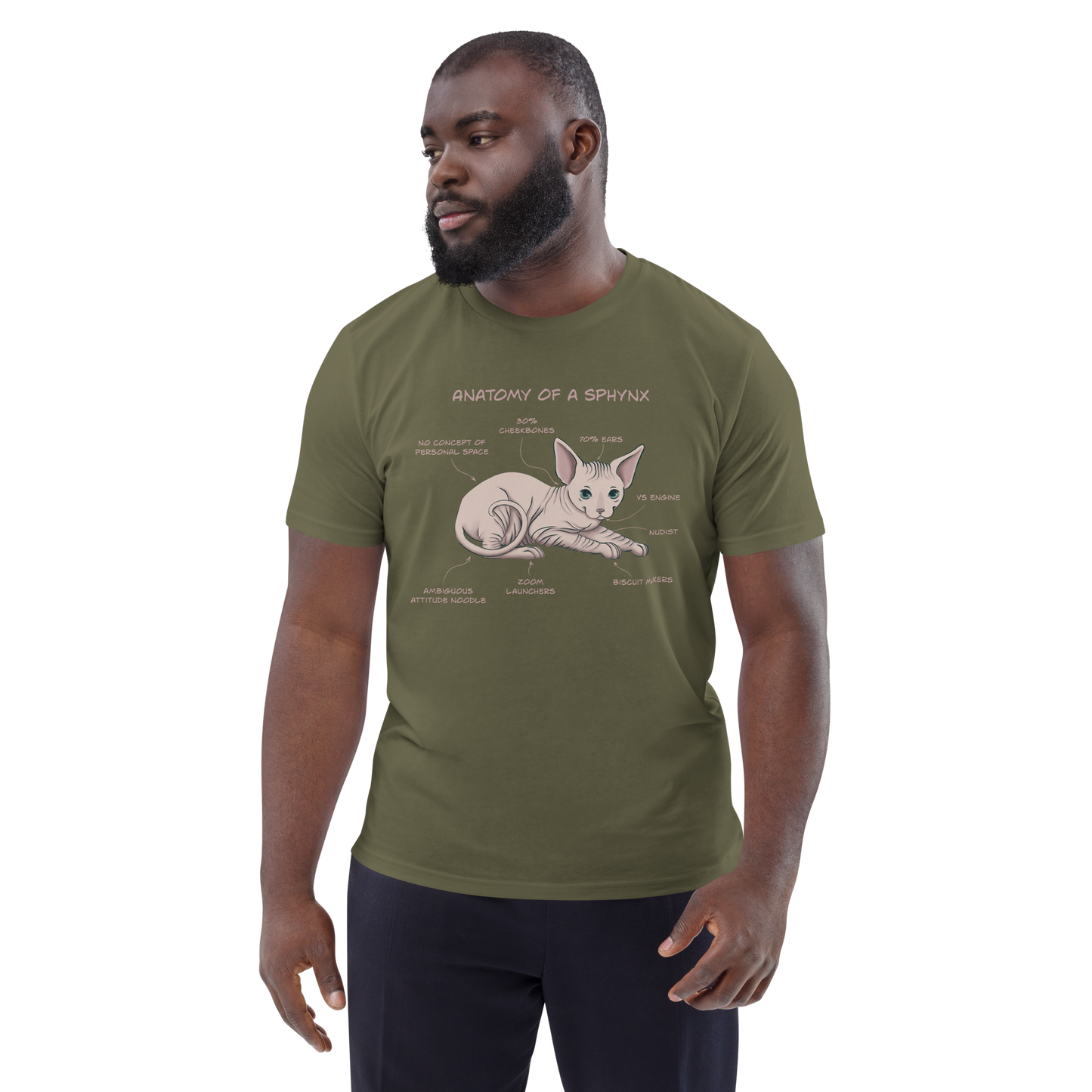 "ANATOMY OF A SPHYNX" UNISEX ORGANIC TEE