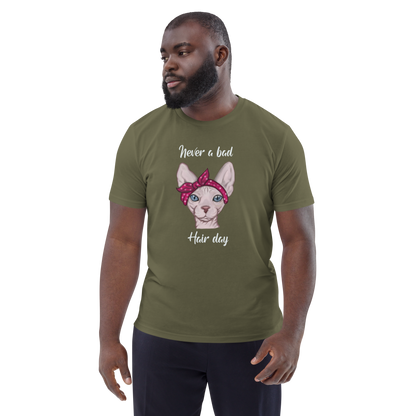 "NEVER A BAD HAIR DAY" UNISEX ECO TEE