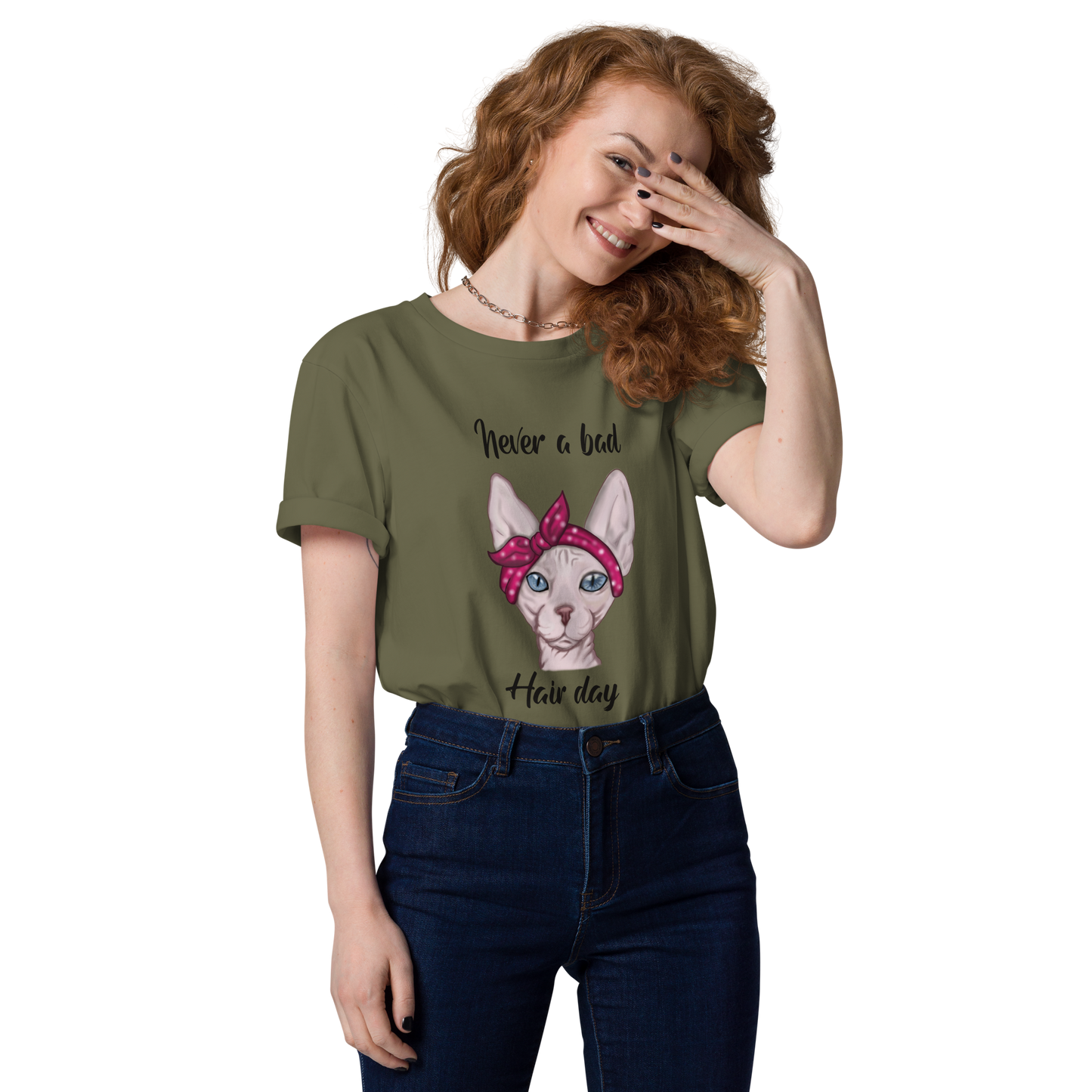 "NEVER A BAD HAIR DAY" UNISEX ECO TEE