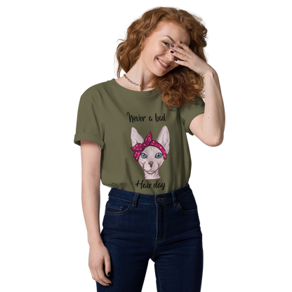 "NEVER A BAD HAIR DAY" UNISEX ECO TEE