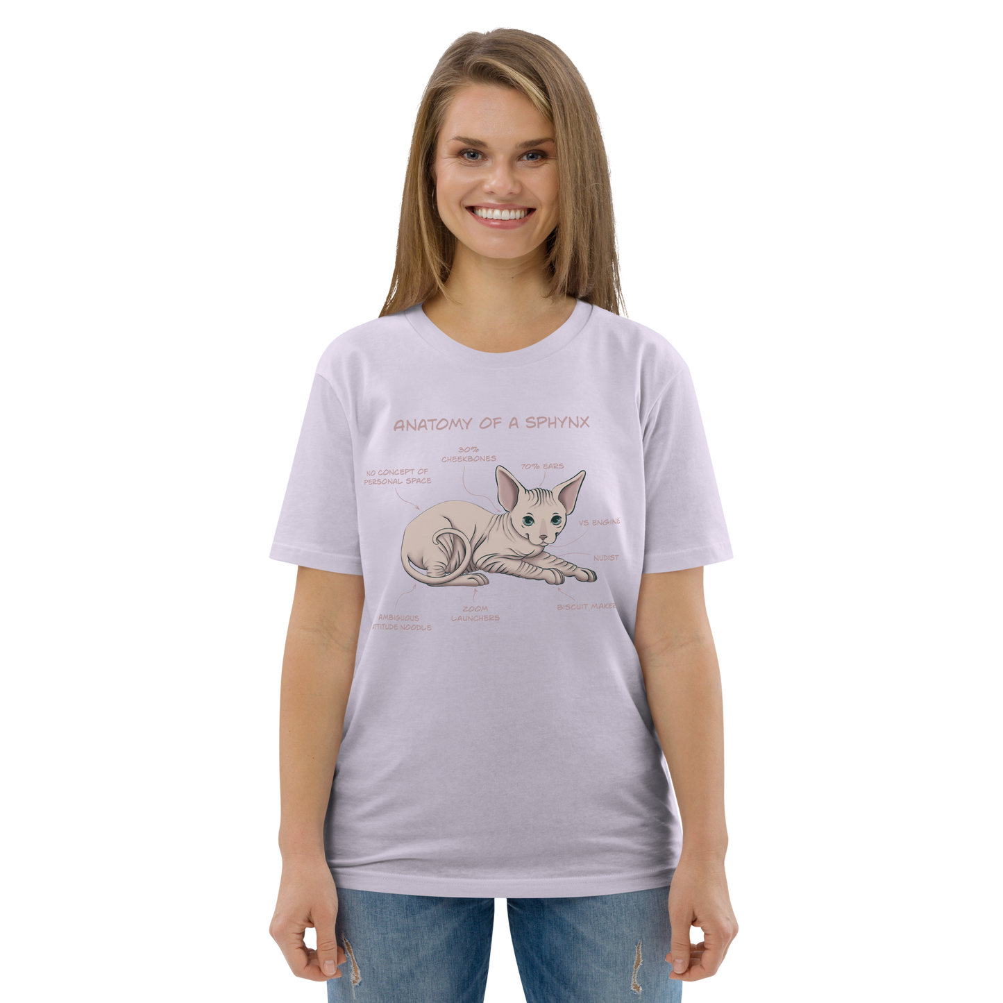 "ANATOMY OF A SPHYNX" UNISEX ORGANIC TEE