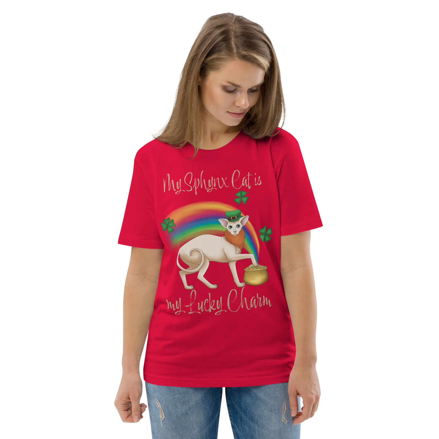 "MY SPHYNX CAT IS MY LUCKY CHARM" - UNISEX TEE