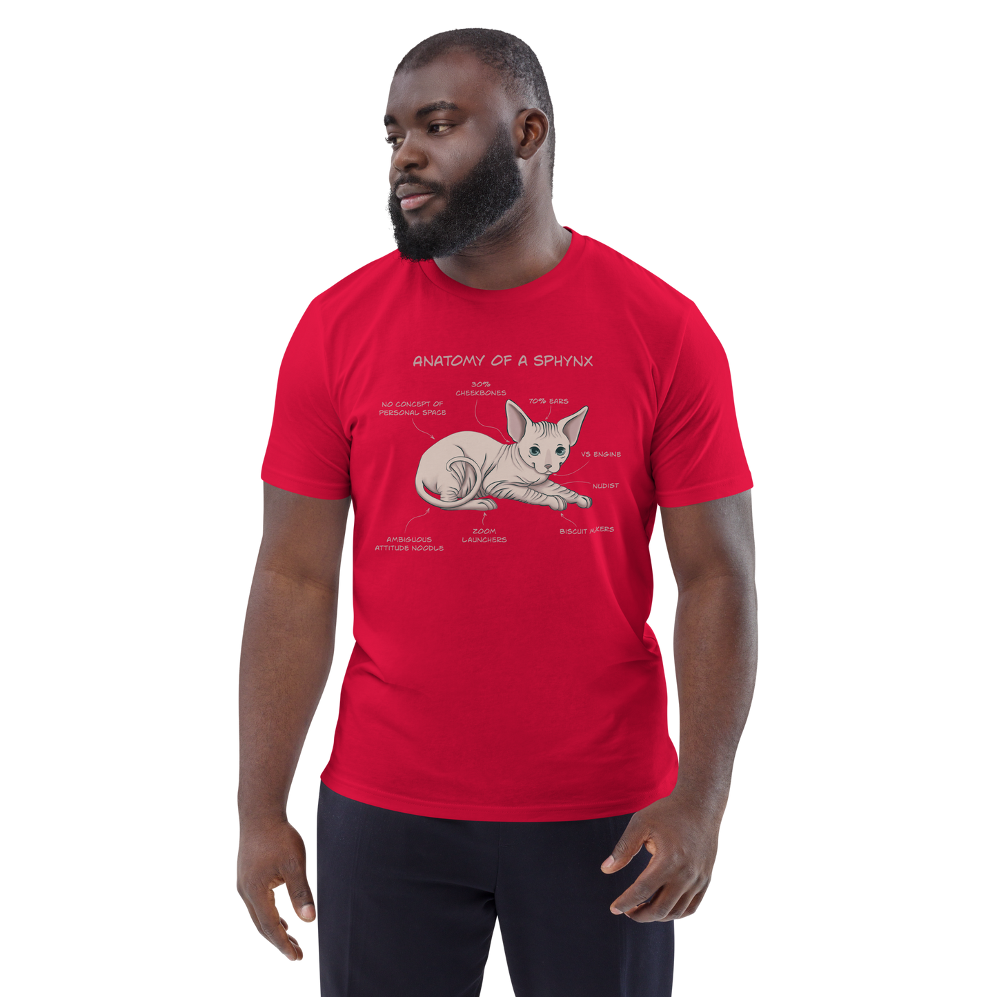 "ANATOMY OF A SPHYNX" UNISEX ORGANIC TEE