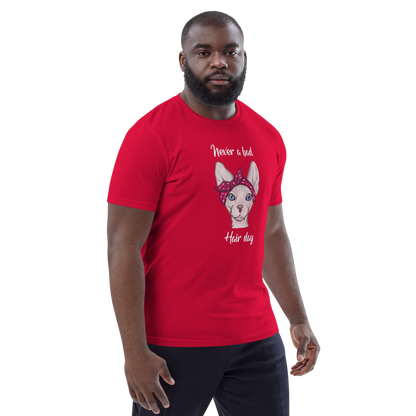 "NEVER A BAD HAIR DAY" UNISEX ECO TEE