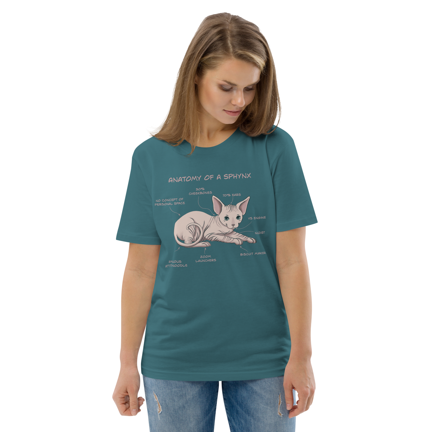 "ANATOMY OF A SPHYNX" UNISEX ORGANIC TEE