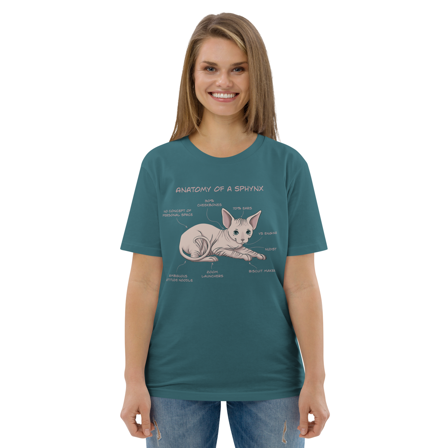 "ANATOMY OF A SPHYNX" UNISEX ORGANIC TEE