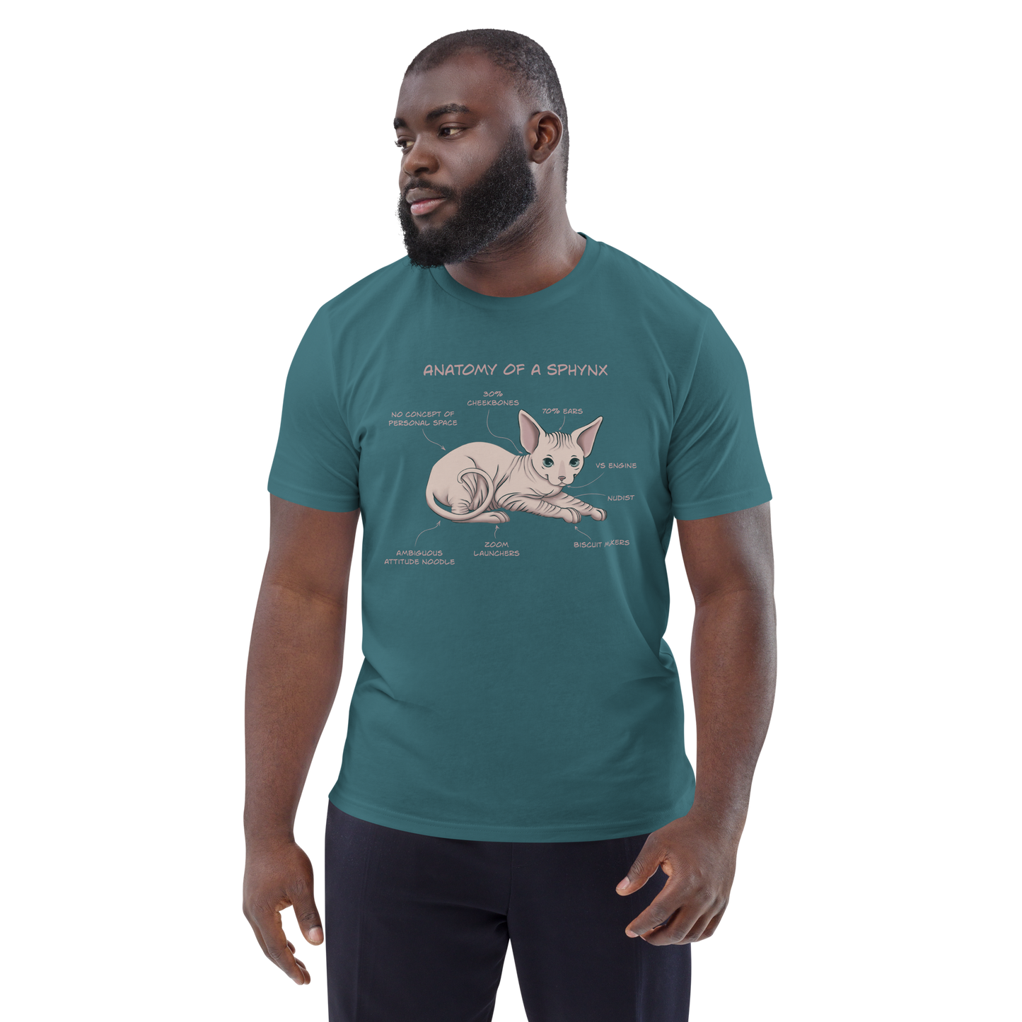 "ANATOMY OF A SPHYNX" UNISEX ORGANIC TEE