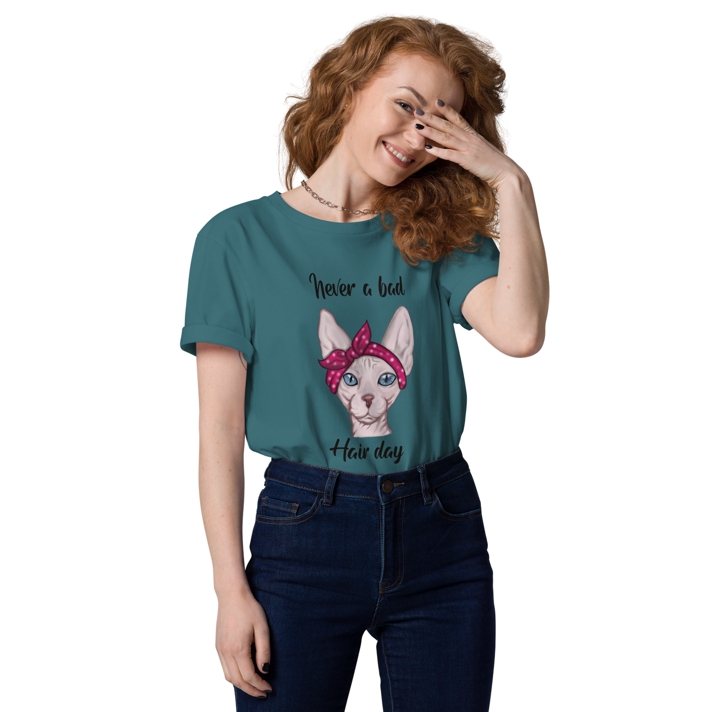 "NEVER A BAD HAIR DAY" UNISEX ECO TEE