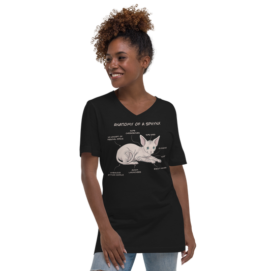 "ANATOMY OF A SPHYNX" WOMAN'S V-NECK TEE