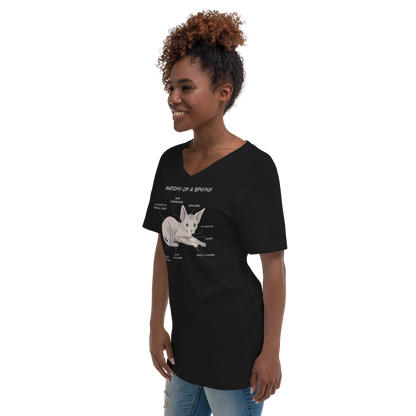 "ANATOMY OF A SPHYNX" WOMAN'S V-NECK TEE