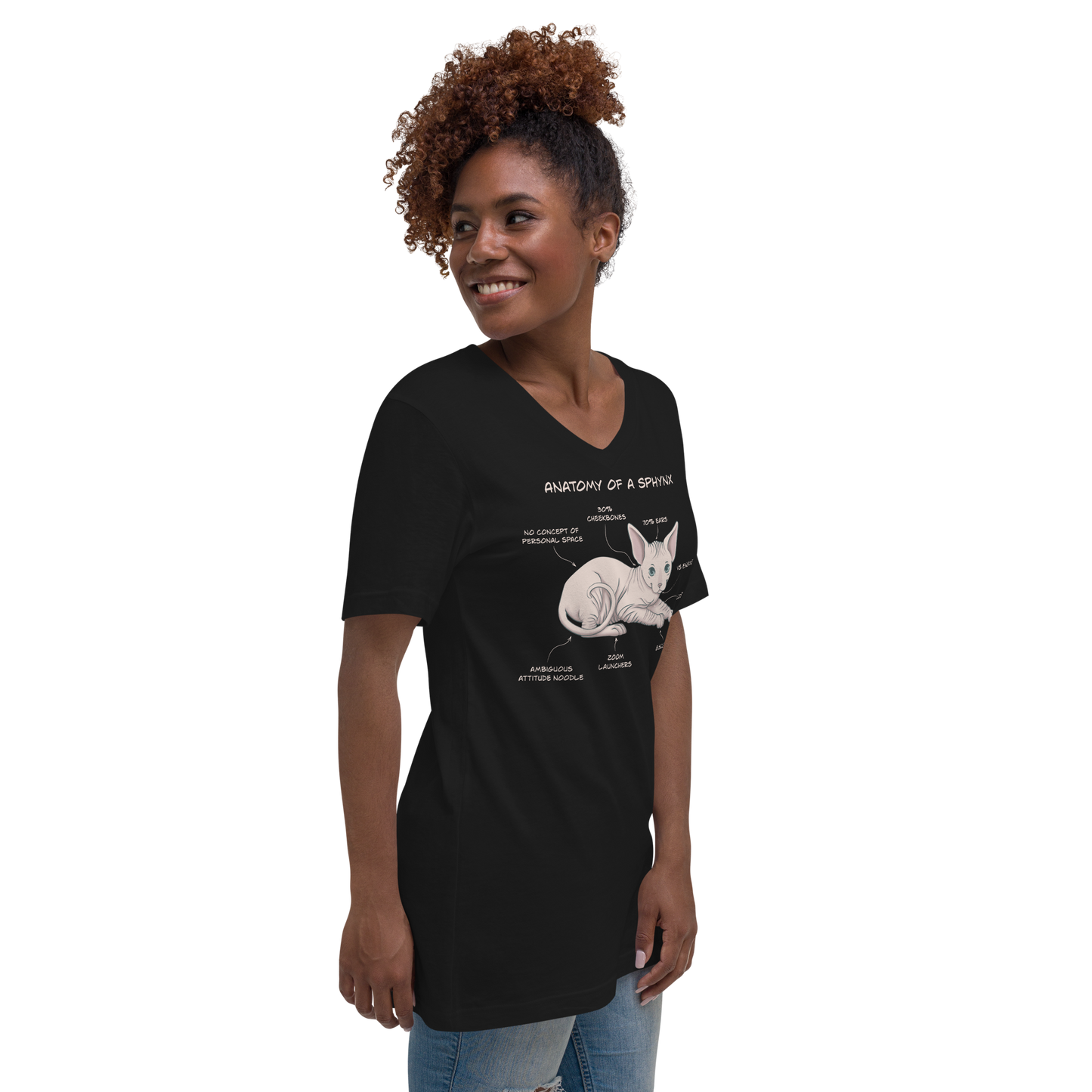 "ANATOMY OF A SPHYNX" WOMAN'S V-NECK TEE