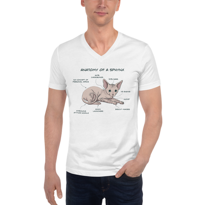 "ANATOMY OF A SPHYNX" UNISEX V-NECK TEE