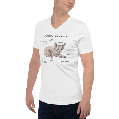 "ANATOMY OF A SPHYNX" UNISEX V-NECK TEE