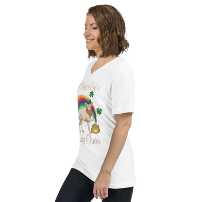 "MY SPHYNX CAT IS MY LUCKY CHARM" - V-NECK UNISEX TEE