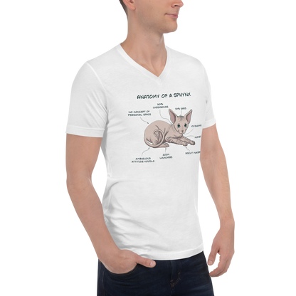 "ANATOMY OF A SPHYNX" UNISEX V-NECK TEE