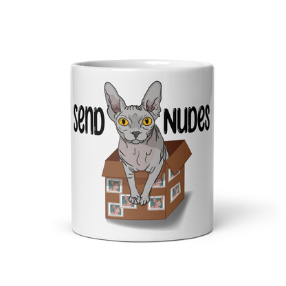 "SEND NUDES" SPHYNX COFFEE MUG