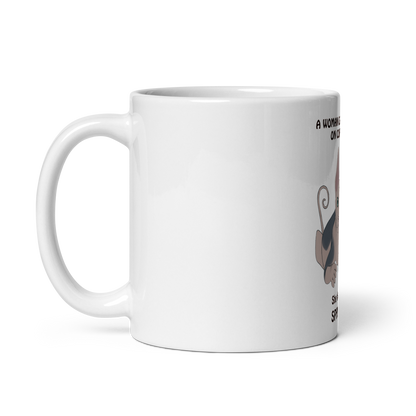 "WOMAN CAN'T SURVIVE ON COFFEE ALONE" COFFEE MUG