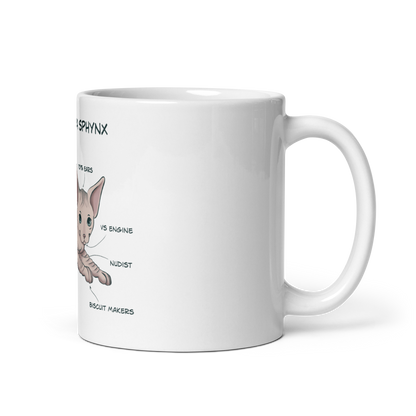 "ANATOMY OF A SPHYNX CAT" COFFEE MUG
