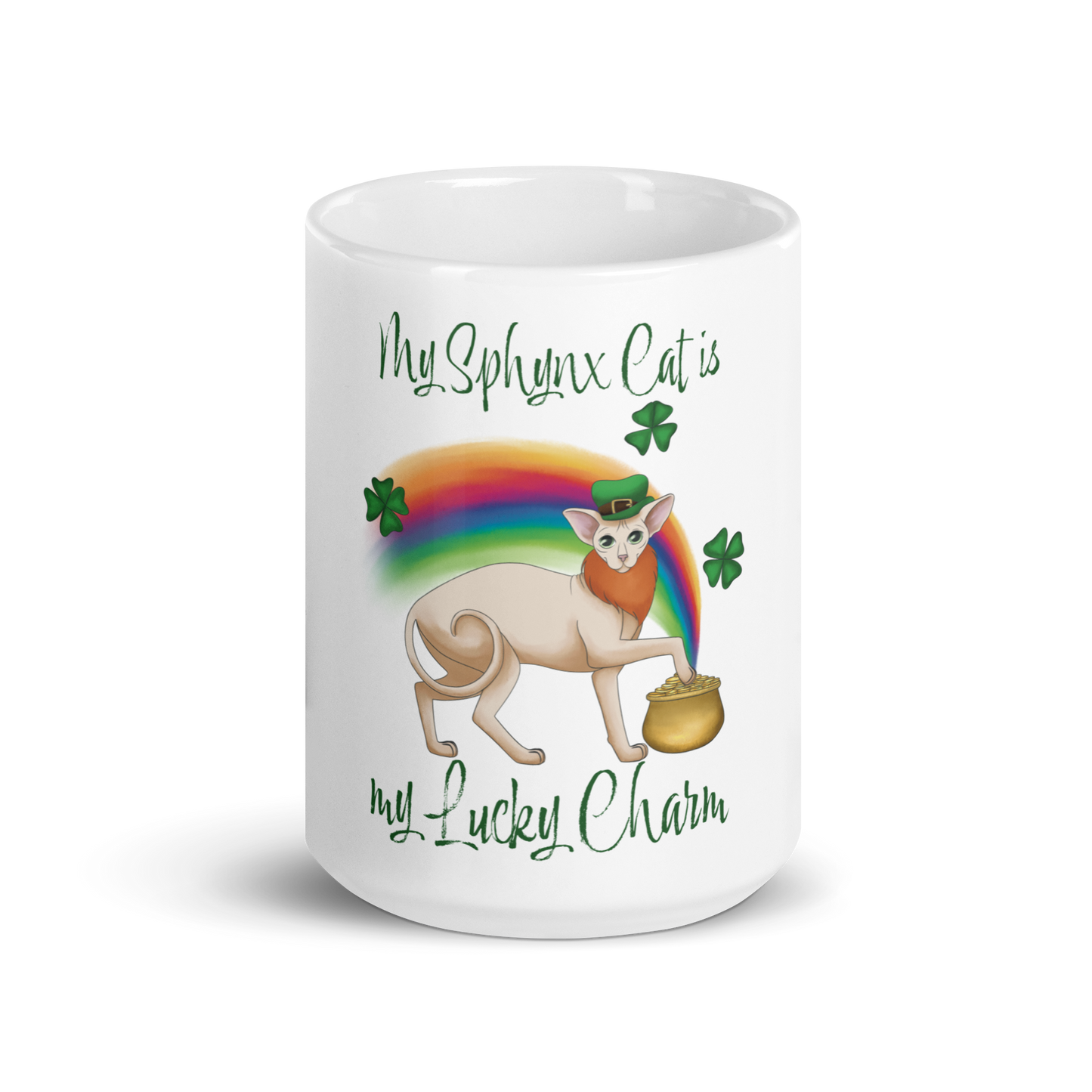 "MY SPHYNX IS MY LUCKY CHARM" COFFEE MUG