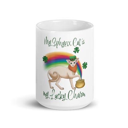 "MY SPHYNX IS MY LUCKY CHARM" COFFEE MUG