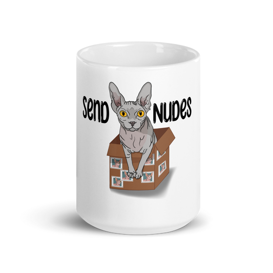"SEND NUDES" SPHYNX COFFEE MUG