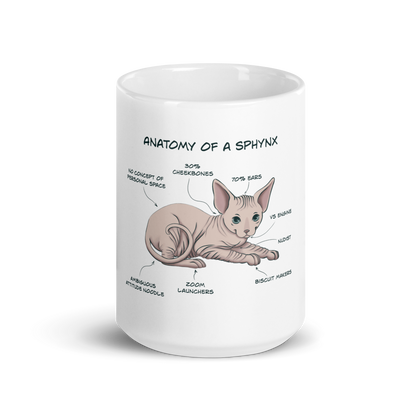 "ANATOMY OF A SPHYNX CAT" COFFEE MUG