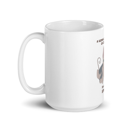 "WOMAN CAN'T SURVIVE ON COFFEE ALONE" COFFEE MUG