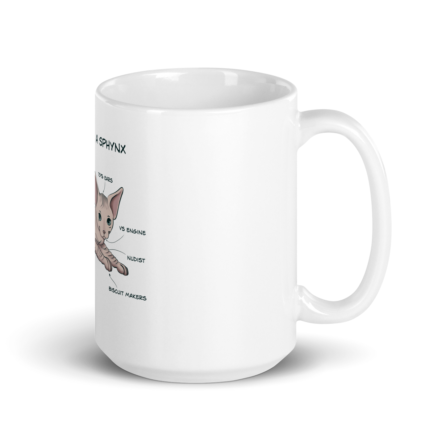 "ANATOMY OF A SPHYNX CAT" COFFEE MUG