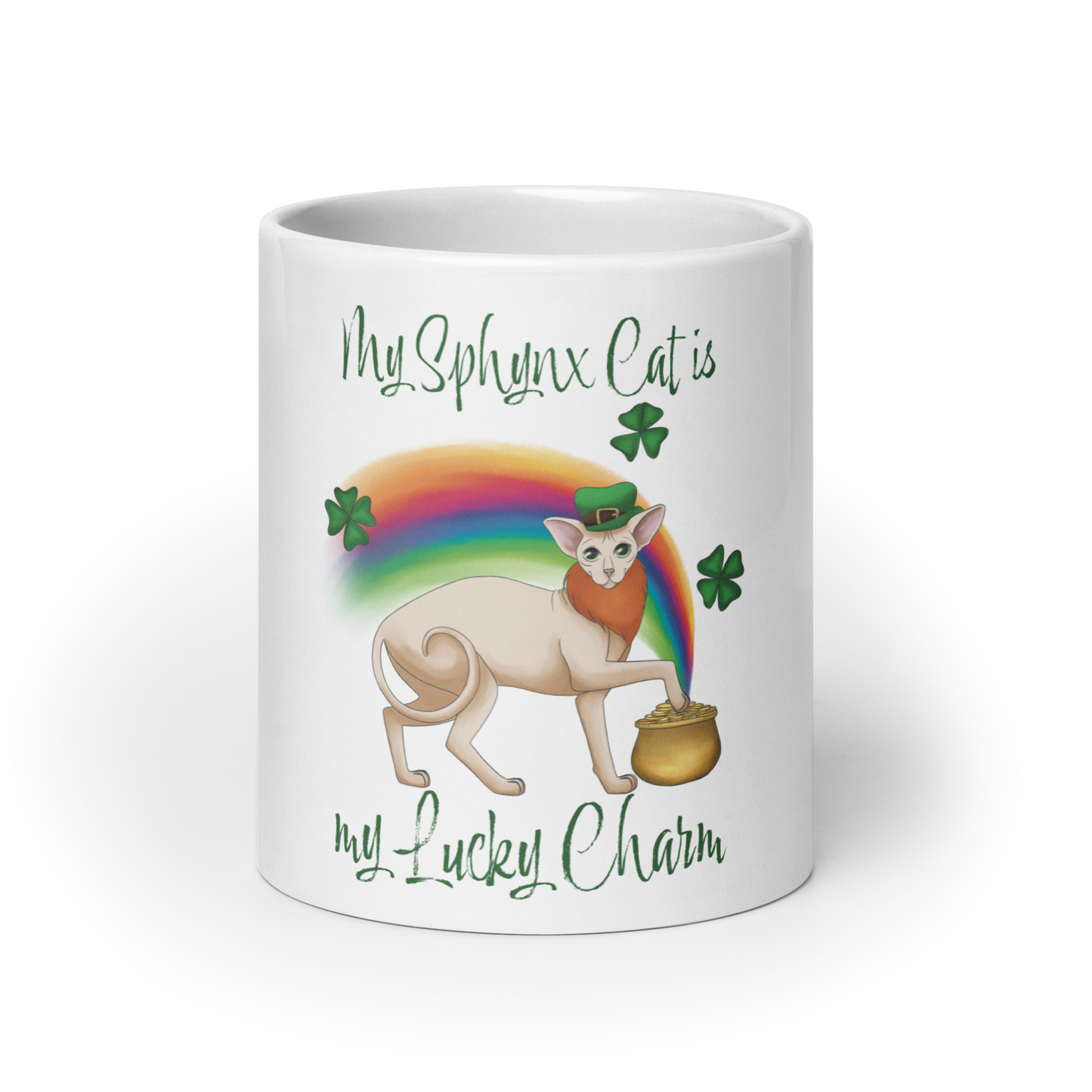 "MY SPHYNX IS MY LUCKY CHARM" COFFEE MUG