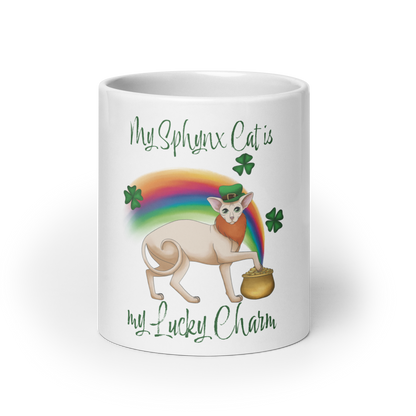 "MY SPHYNX IS MY LUCKY CHARM" COFFEE MUG
