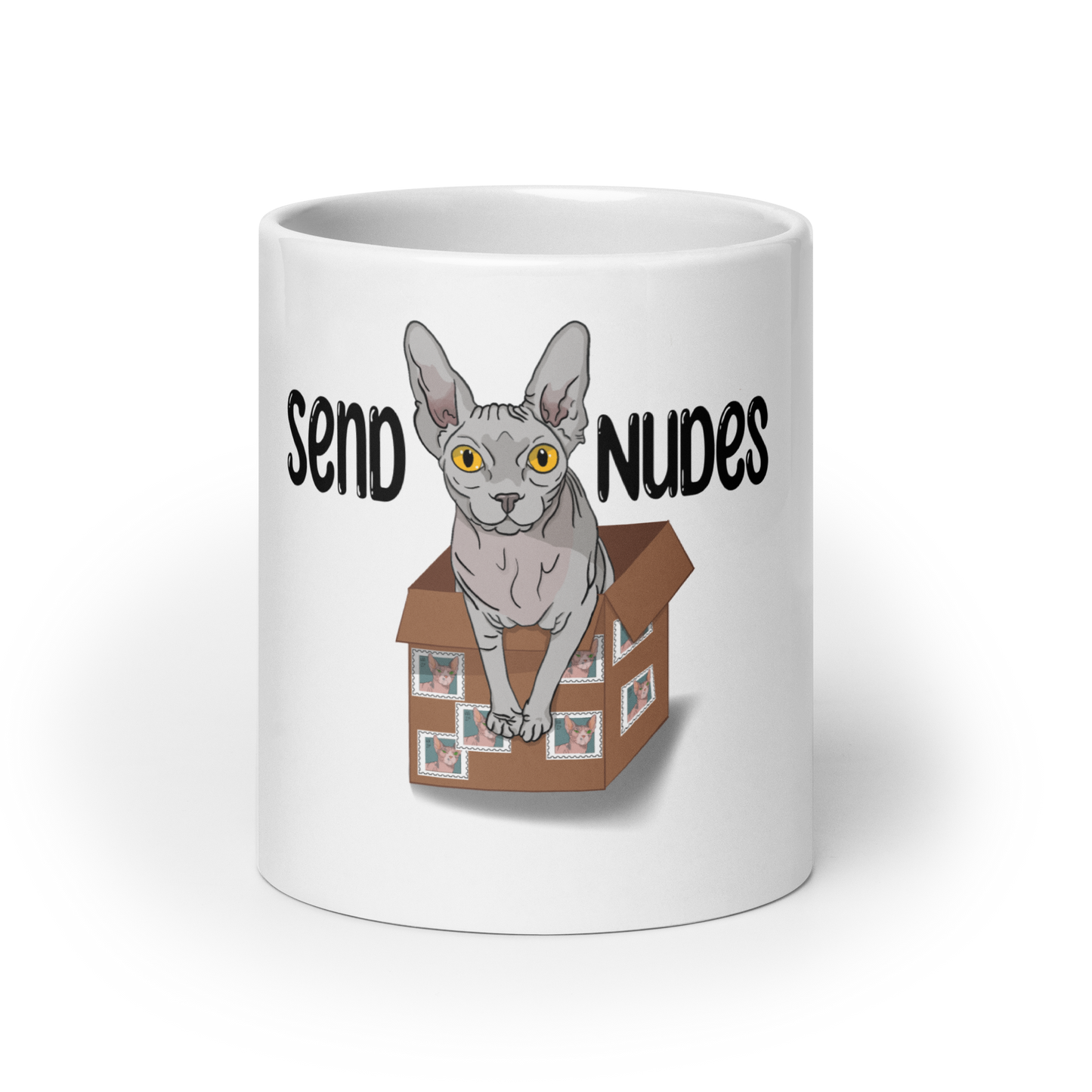 "SEND NUDES" SPHYNX COFFEE MUG