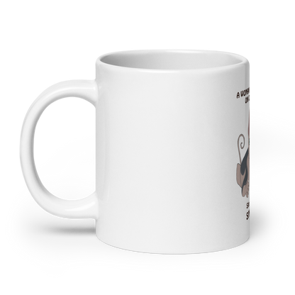 "WOMAN CAN'T SURVIVE ON COFFEE ALONE" COFFEE MUG