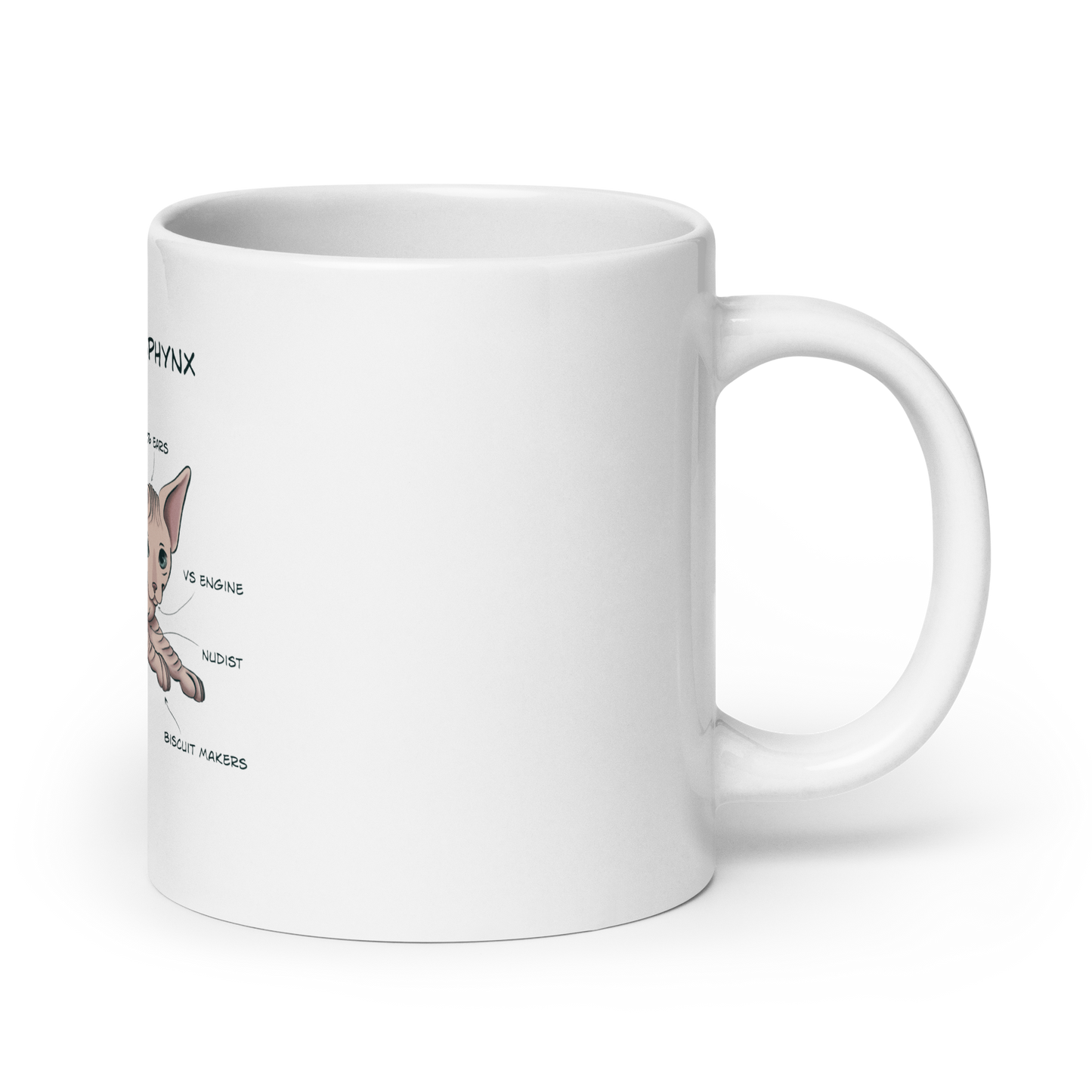 "ANATOMY OF A SPHYNX CAT" COFFEE MUG