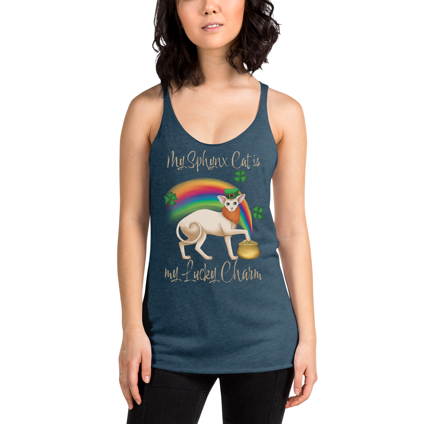 "MY SPHYNX CAT IS MY LUCKY CHARM" TANK