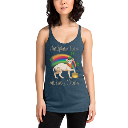 "MY SPHYNX CAT IS MY LUCKY CHARM" TANK