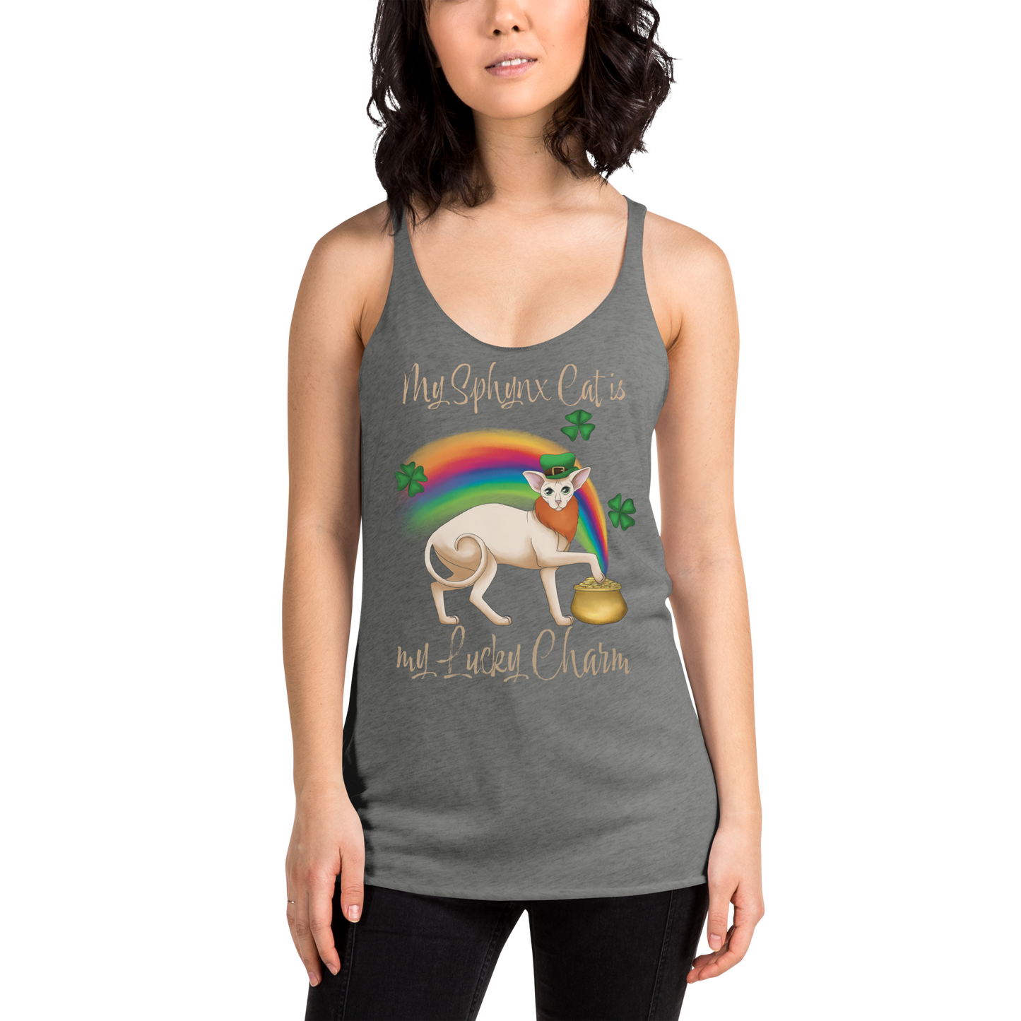 "MY SPHYNX CAT IS MY LUCKY CHARM" TANK