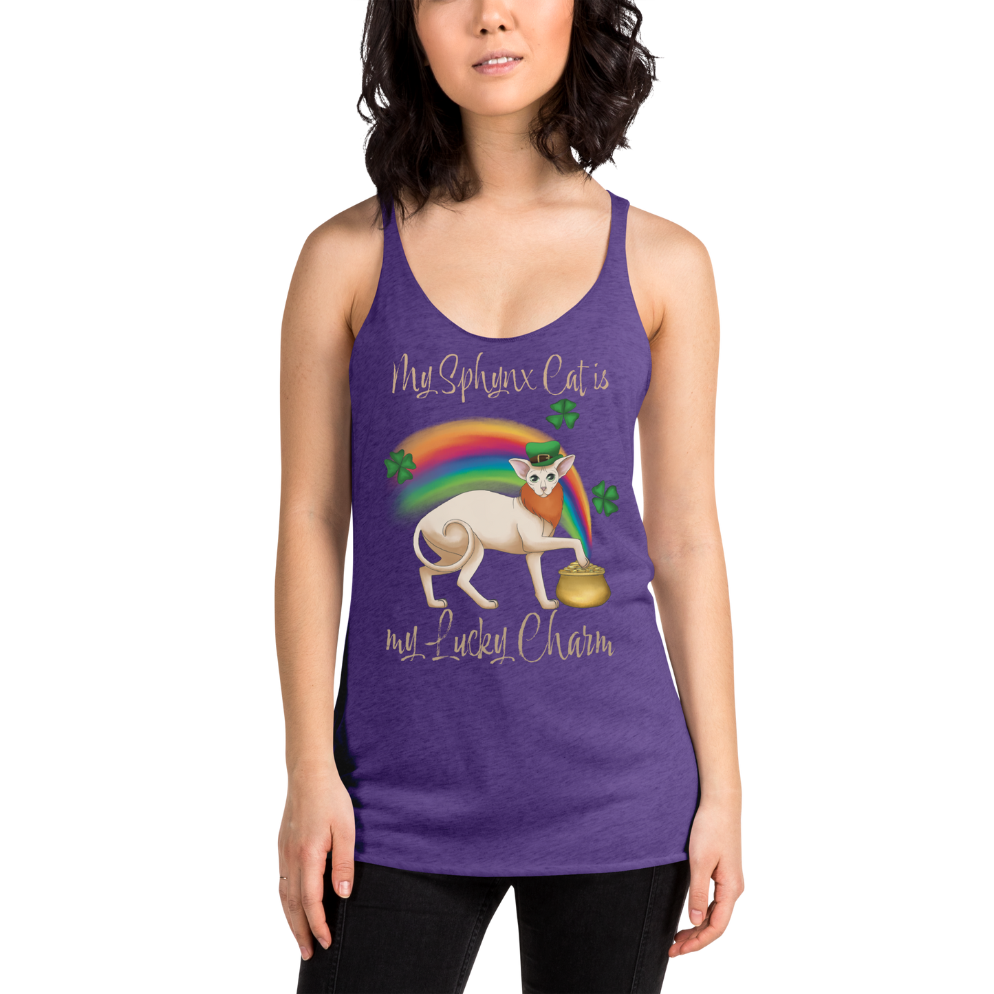 "MY SPHYNX CAT IS MY LUCKY CHARM" TANK