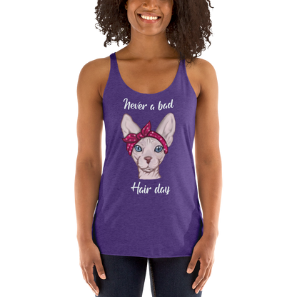"NEVER A BAD HAIR DAY" SPHYNX TANK