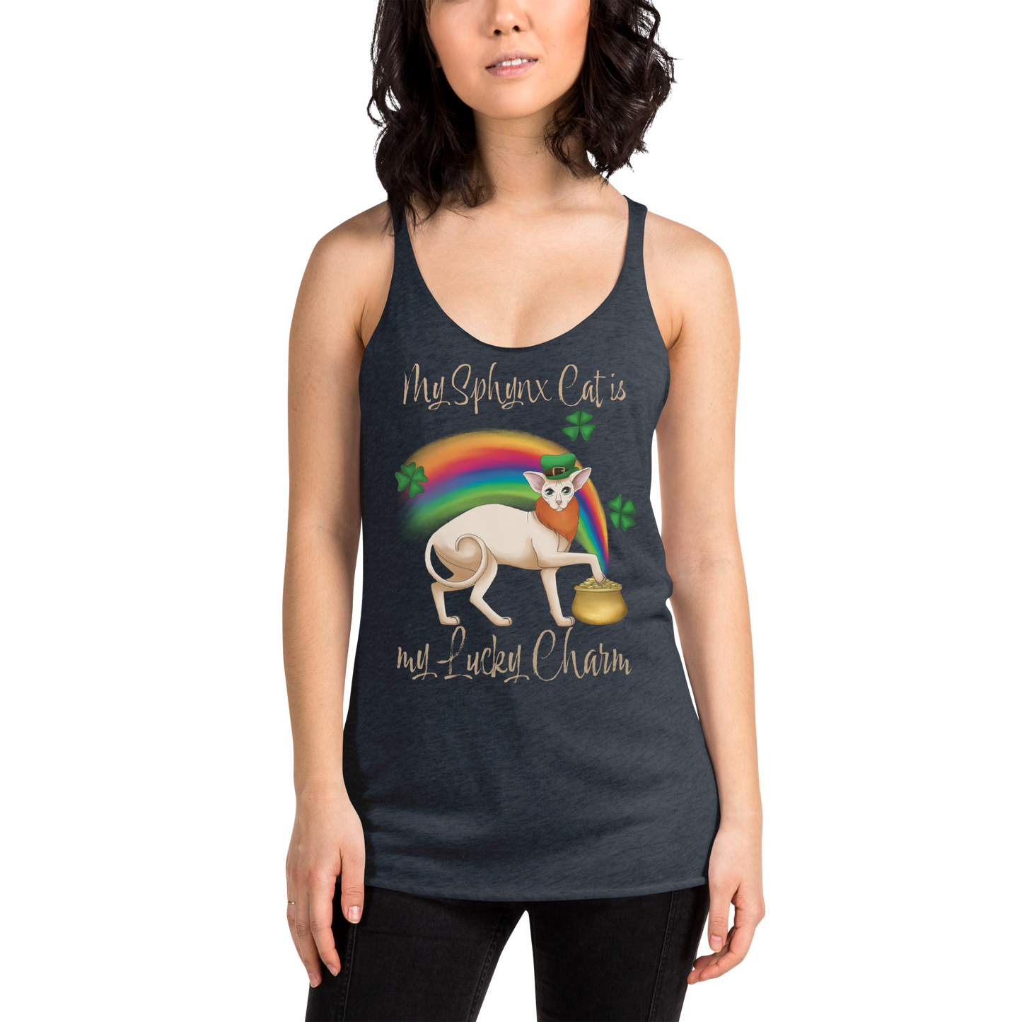 "MY SPHYNX CAT IS MY LUCKY CHARM" TANK