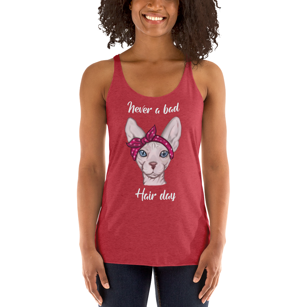 "NEVER A BAD HAIR DAY" SPHYNX TANK